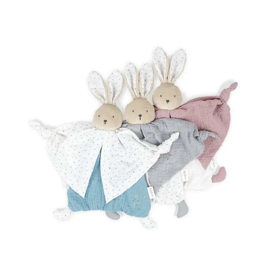 Doudou coton bio lapin Bleu<Kaloo Store