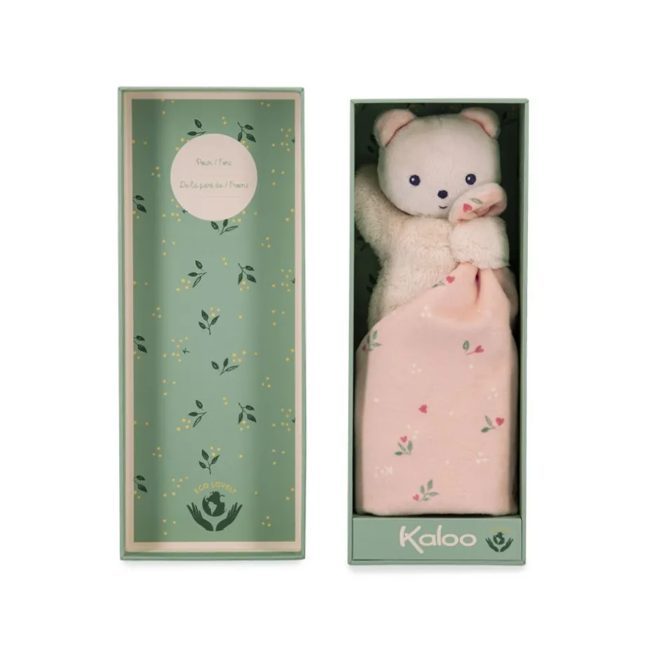 Doudou ours Carré douceur Feuilles d'amour<Kaloo Flash Sale