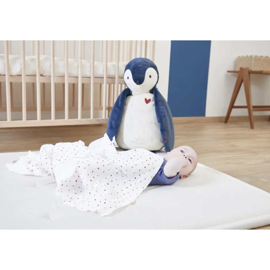 Grande peluche manchot - 50 cm et lange d'emmaillotage<Kaloo Online